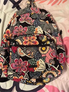 Vera Bradley Floral Backpack - Pink & Black